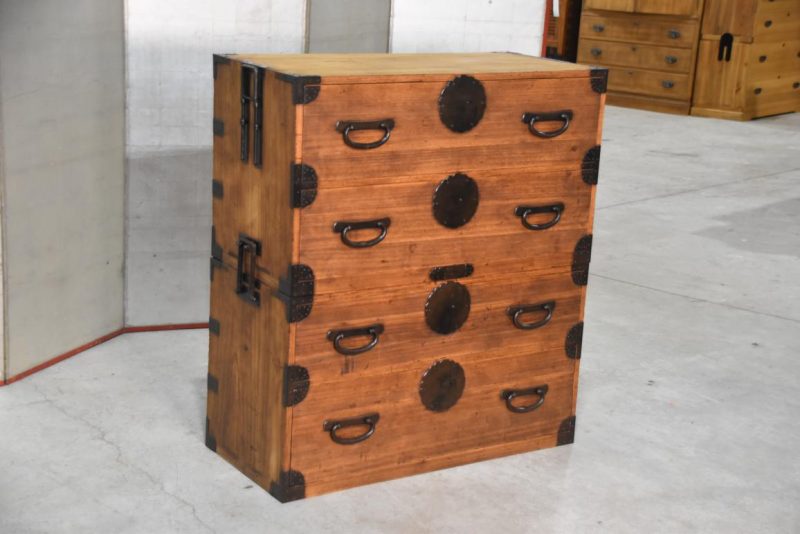 Antique 2 Section Clothing Chest 4 Drawers Width:975mm - Image 4