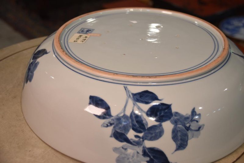 Blue and White Porcelain Bowl decorated with Camellias Width:425mm - Image 4