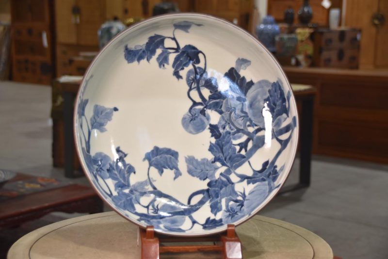 Blue and White Porcelain Bowl decorated with Melons Width:406mm