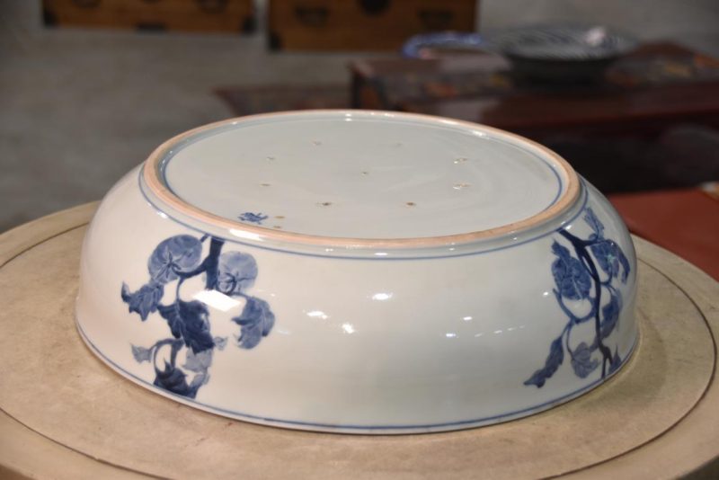 Blue and White Porcelain Bowl decorated with Melons Width:406mm - Image 2