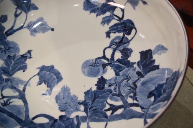 Blue and White Porcelain Bowl decorated with Melons Width:406mm - Image 4
