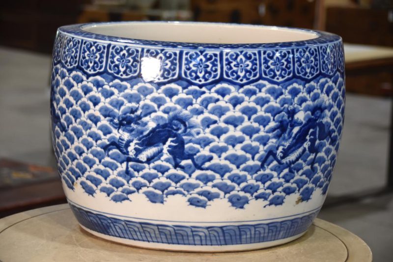 Japanese Kirin Ceramic Hibachi Width:460mm - Image 2