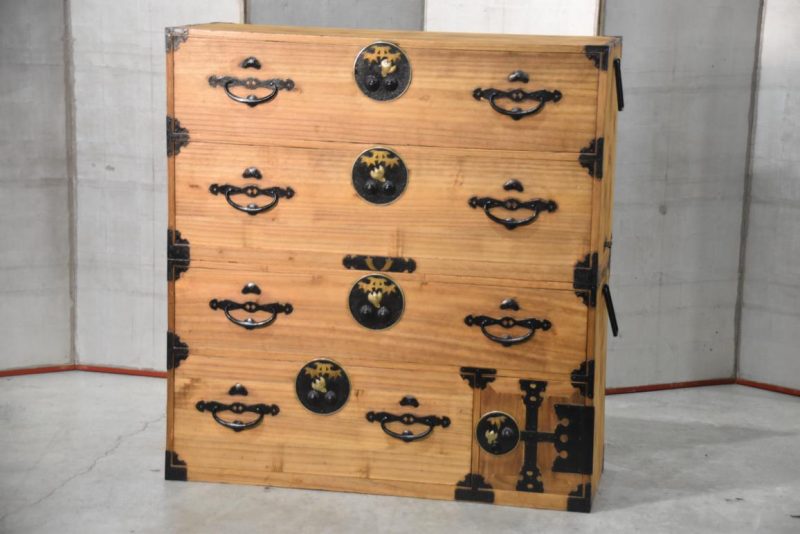 Antique 4 Drawer Nihonmatsu Clothing Chest (2 Sections)Width:1140mm - Image 2