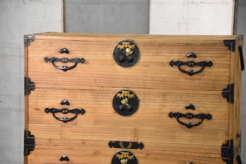 Antique 4 Drawer Nihonmatsu Clothing Chest (2 Sections)Width:1140mm - Image 15