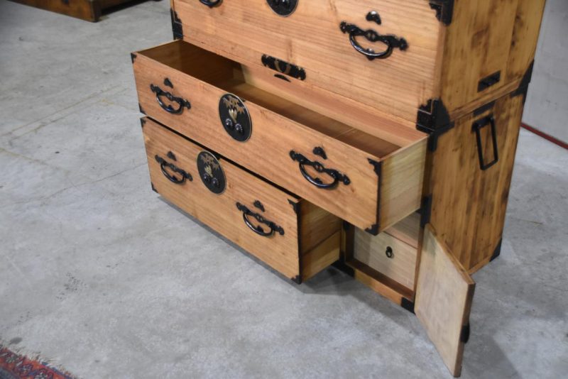 Antique 4 Drawer Nihonmatsu Clothing Chest (2 Sections)Width:1140mm - Image 9