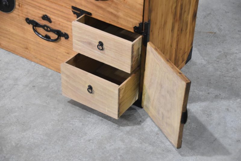 Antique 4 Drawer Nihonmatsu Clothing Chest (2 Sections)Width:1140mm - Image 8