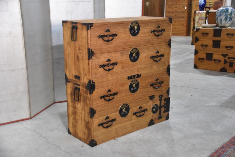 Antique 4 Drawer Nihonmatsu Clothing Chest (2 Sections)Width:1140mm - Image 5