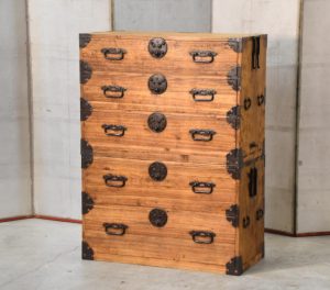 Antique 5 Drawer Clothing Chest (2 Sections)Width:880mm