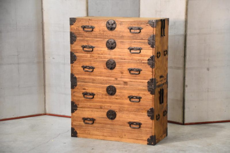 Antique 5 Drawer Clothing Chest (2 Sections)Width:880mm