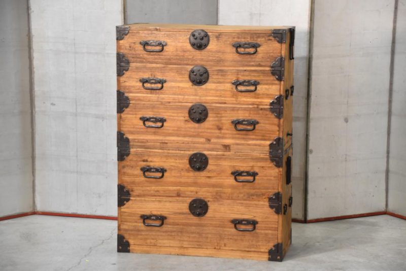 Antique 5 Drawer Clothing Chest (2 Sections)Width:880mm - Image 12