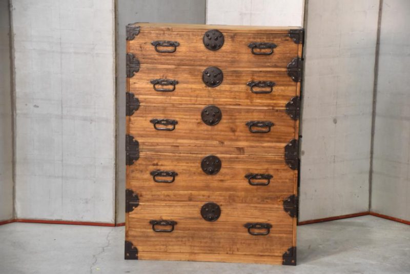 Antique 5 Drawer Clothing Chest (2 Sections)Width:880mm - Image 11