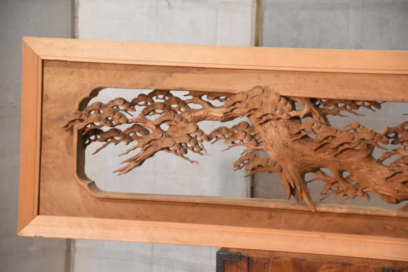 Japanese Transom of Cranes and Pine Width:1750mm - Image 2