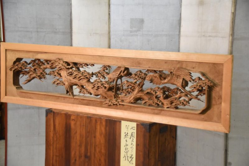 Japanese Transom of Cranes and Pine Width:1750mm - Image 6