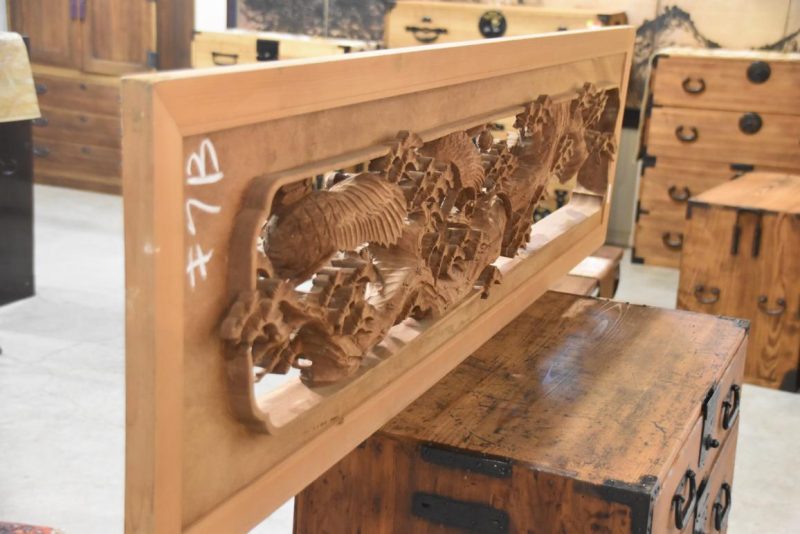 Japanese Transom of Cranes and Pine Width:1750mm - Image 3