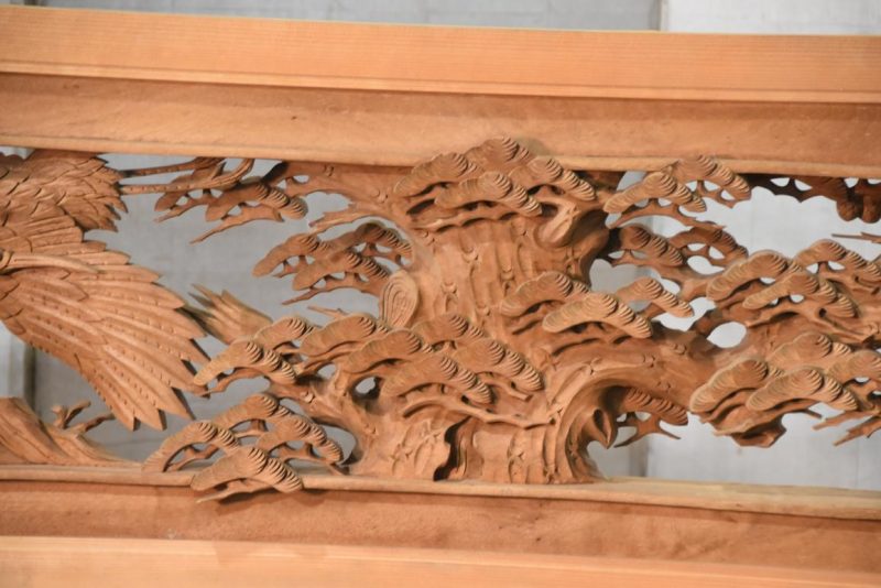 Japanese Transom of a Crane, Turtle and Pine Width:1750mm - Image 7