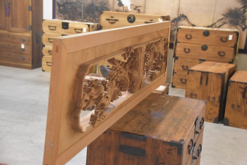 Japanese Transom of a Crane, Turtle and Pine Width:1750mm - Image 8