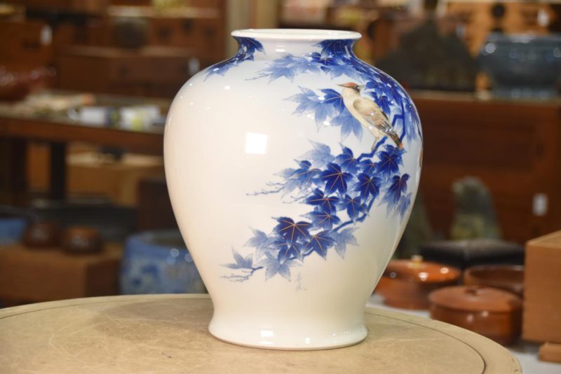 Fukugawa Pottery Vase:Width 280mm - Image 6