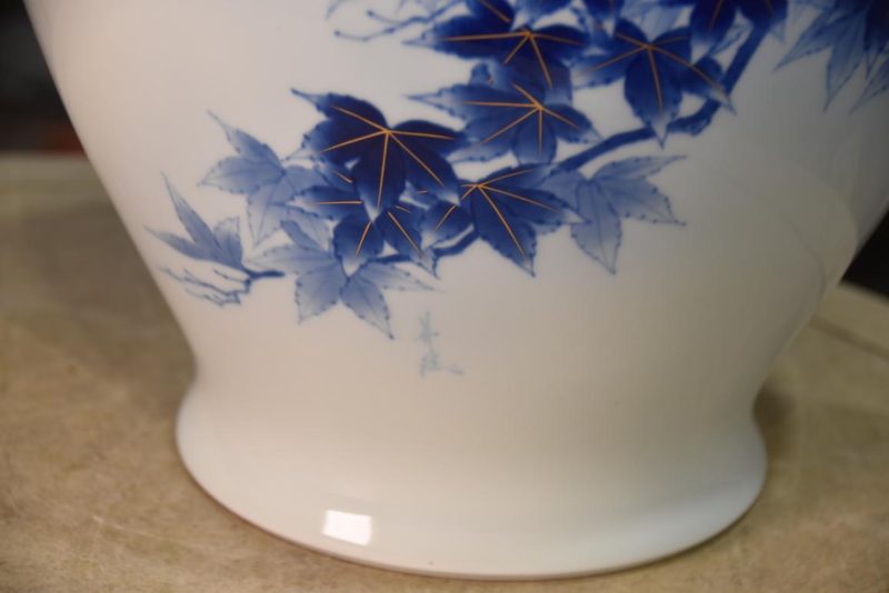 Fukugawa Pottery Vase:Width 280mm - Image 5