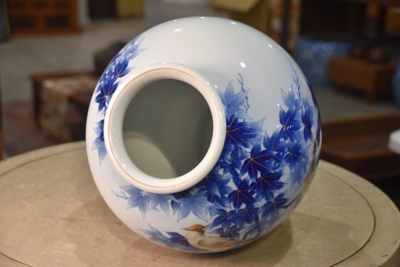 Fukugawa Pottery Vase:Width 280mm - Image 4