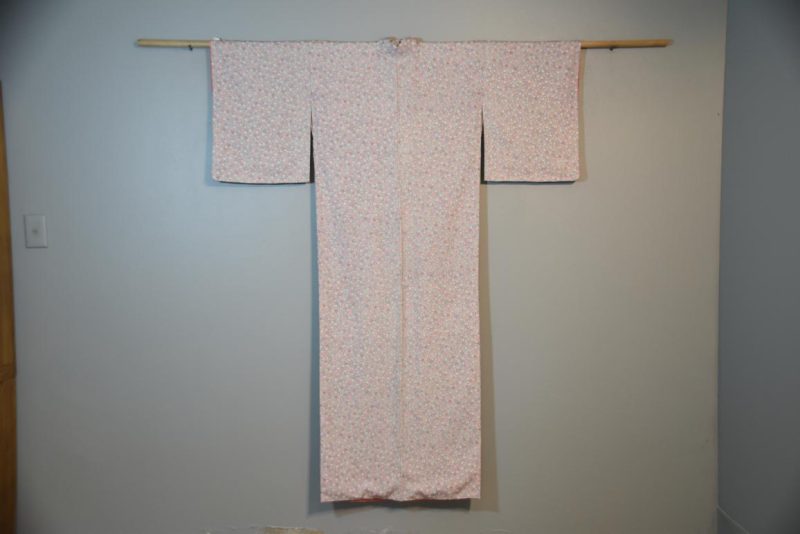 Vintage Japanese Silk Kimono tiny floral design.