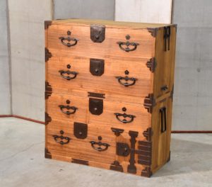 Antique Nihonmatsu 2 Section Clothing Chest 4 Drawers and Cash Door Width:910mm