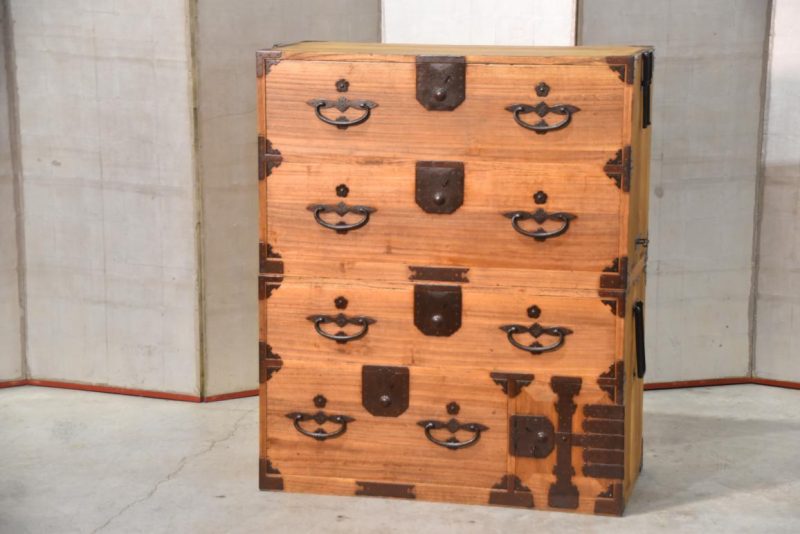 Antique Nihonmatsu 2 Section Clothing Chest 4 Drawers and Cash Door Width:910mm - Image 14