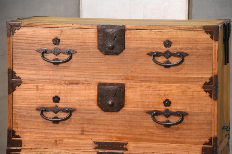 Antique Nihonmatsu 2 Section Clothing Chest 4 Drawers and Cash Door Width:910mm - Image 13