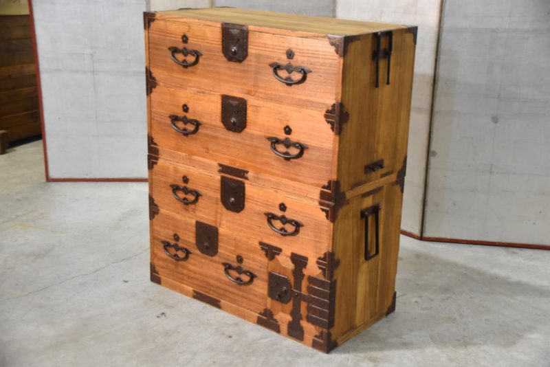 Antique Nihonmatsu 2 Section Clothing Chest 4 Drawers and Cash Door Width:910mm - Image 11