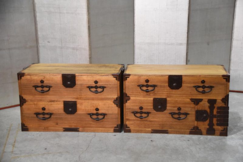 Antique Nihonmatsu 2 Section Clothing Chest 4 Drawers and Cash Door Width:910mm - Image 2