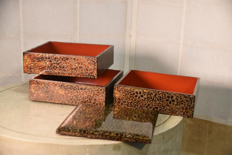 Japanese Wakasa Lacquer Jubako Stacking Lidded Box Width:230mm - Image 5