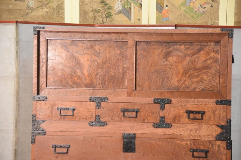 Japanese Burl Elm Clothing Chest 2 Sections Width:1100mm - Image 14