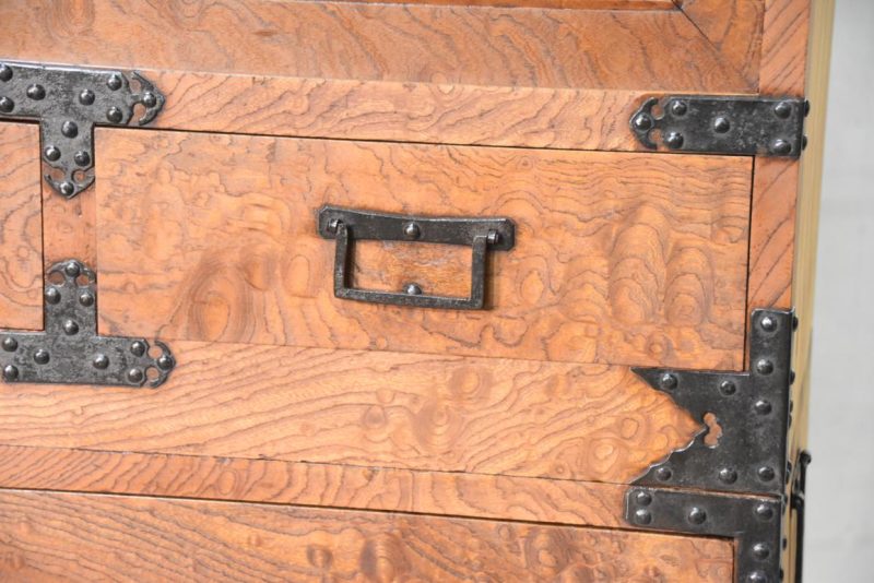 Japanese Burl Elm Clothing Chest 2 Sections Width:1100mm - Image 11