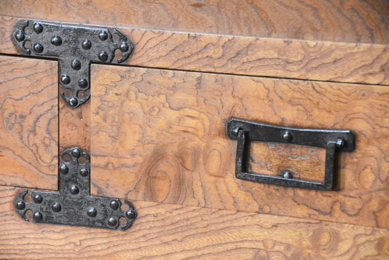 Japanese Burl Elm Clothing Chest 2 Sections Width:1100mm - Image 9
