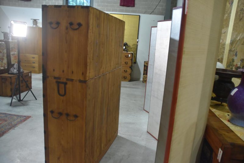 Japanese Burl Elm Clothing Chest 2 Sections Width:1100mm - Image 6
