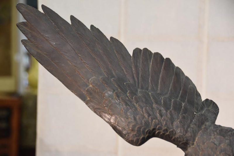 Japanese Bronze Eagle Statue Width:660mm - Image 9