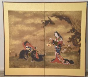 Edo Period Kintaro 2 Panel Screen Width:1900mm