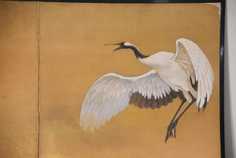 Taisho Period Cranes 2 Panel Screen Width:1660mm - Image 8