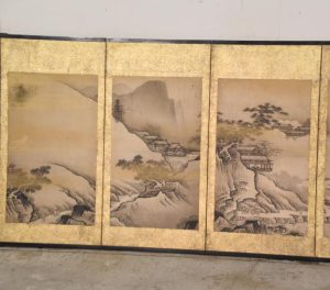 Early Edo Period Ink Brush Landscapes 6 Panel Screen Width:Width:2850mm