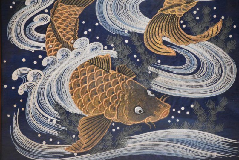 Japanese Koi Shishu Embroidery Framed Width:680mm - Image 6