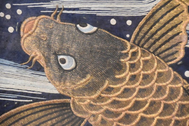 Japanese Koi Shishu Embroidery Framed Width:680mm - Image 5