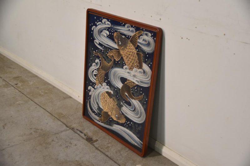 Japanese Koi Shishu Embroidery Framed Width:680mm - Image 4