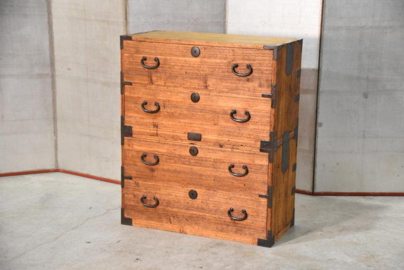 Antique 4 Drawer Clothing Chest (2 Sections) Width:842mm