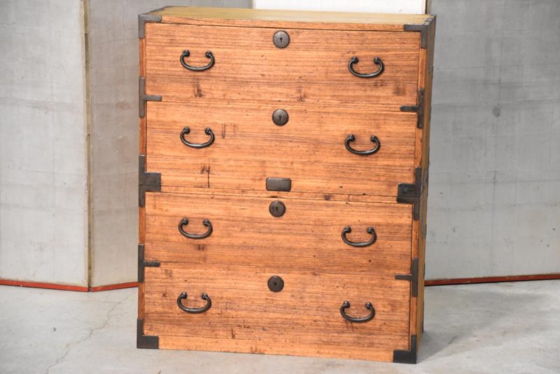 Antique 4 Drawer Clothing Chest (2 Sections) Width:842mm - Image 2