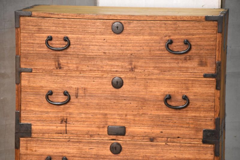 Antique 4 Drawer Clothing Chest (2 Sections) Width:842mm - Image 12