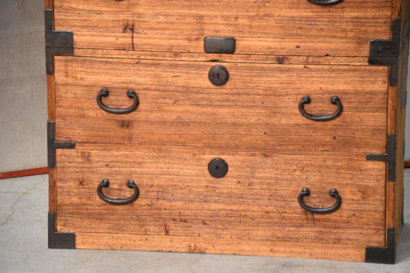 Antique 4 Drawer Clothing Chest (2 Sections) Width:842mm - Image 11