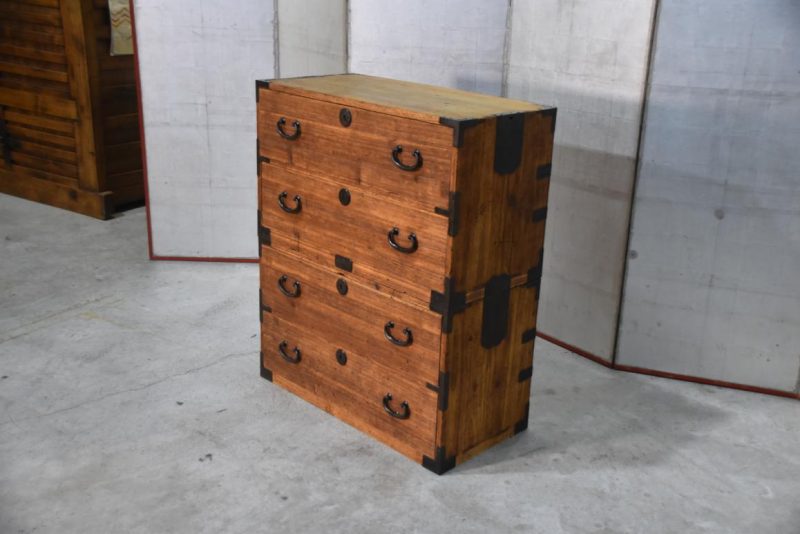 Antique 4 Drawer Clothing Chest (2 Sections) Width:842mm - Image 7