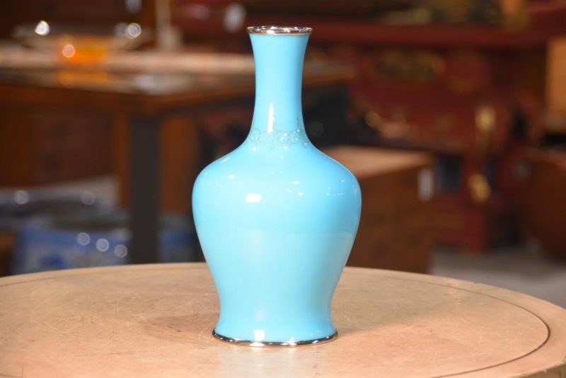 Turquoise Cloisonne Ando Vase Width:140mm