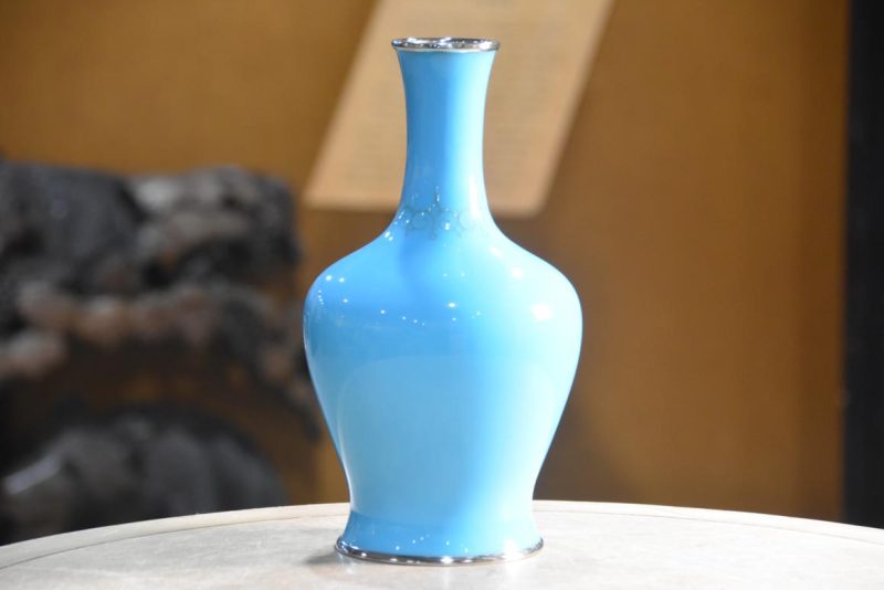 Turquoise Cloisonne Ando Vase Width:140mm - Image 4