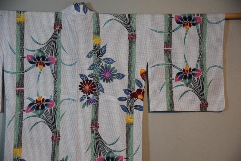 Japanese Floral and Bamboo Cotton Yukata - Image 2