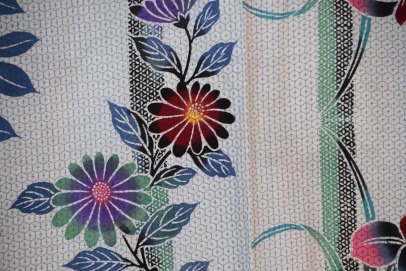 Japanese Floral and Bamboo Cotton Yukata - Image 5